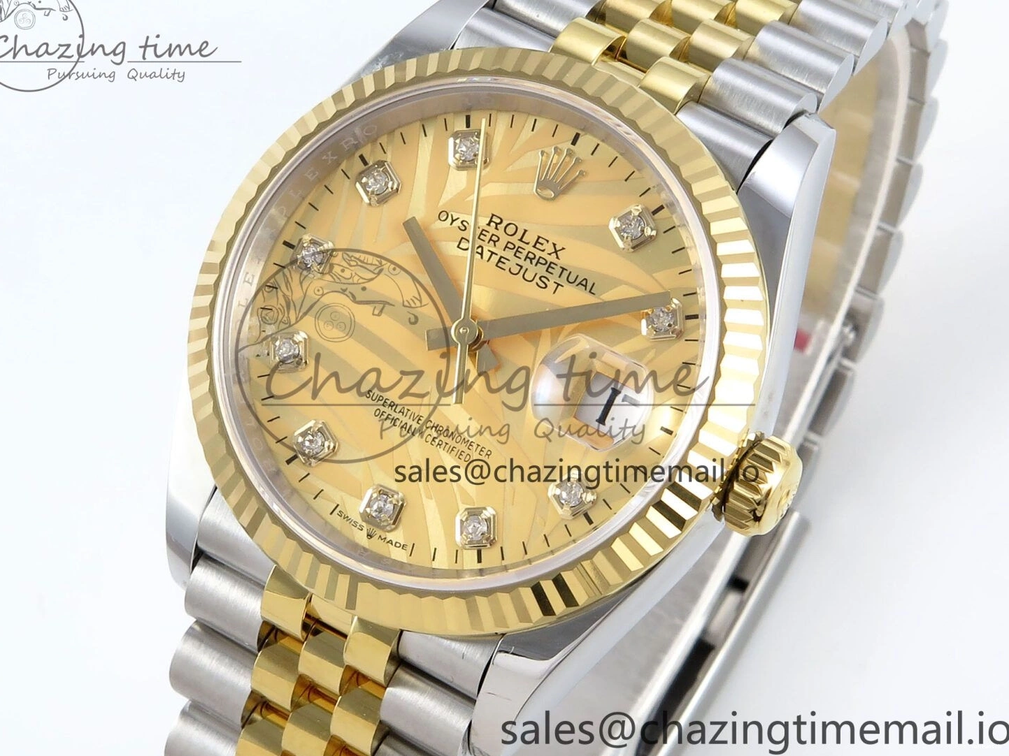 SS Dial YG EWEF Leaf Edition A3235 on Jubilee 126233 36 DateJust Best YG Bracelet 0501